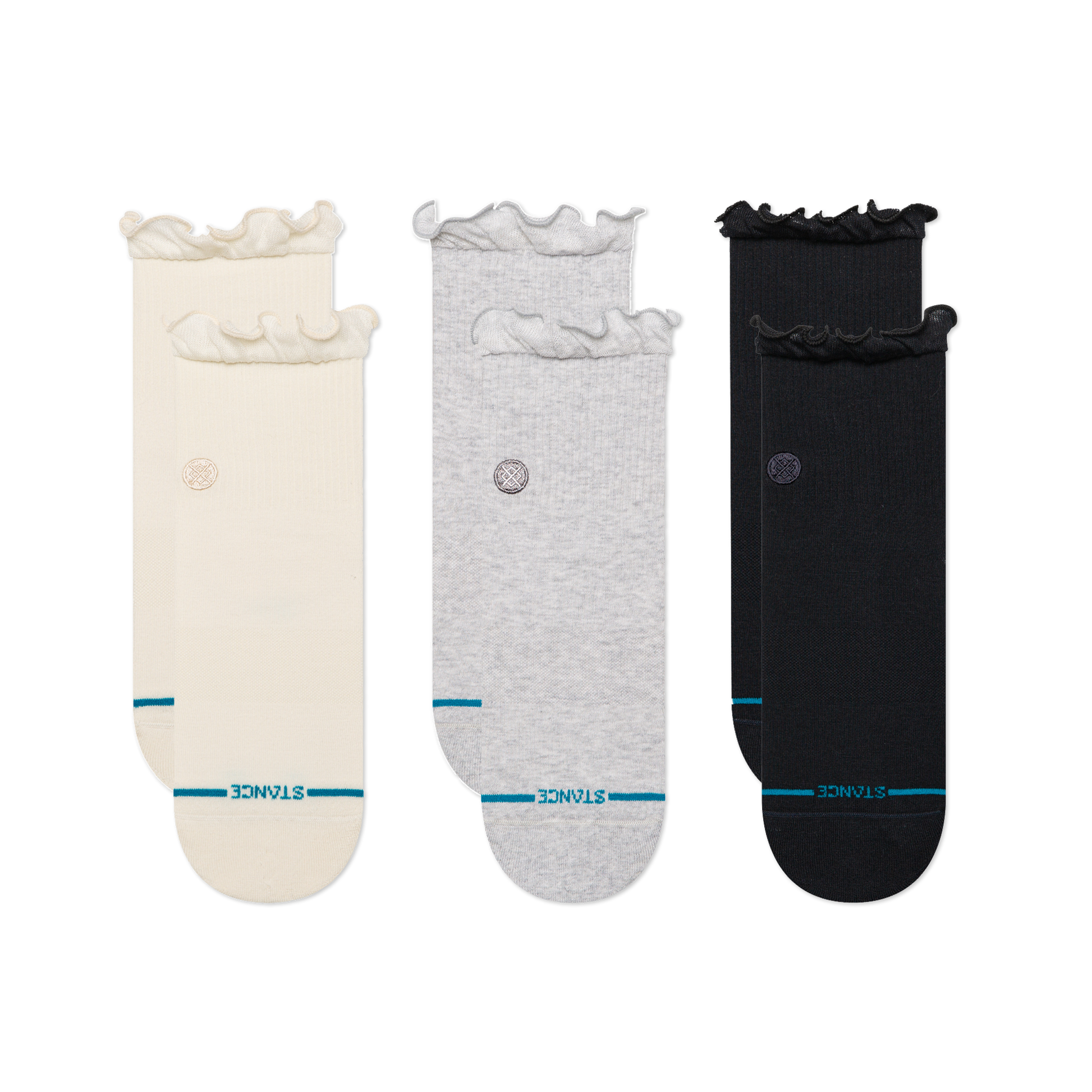 Stance Womens Ruffle Quarter Sock 3 Pack Multi