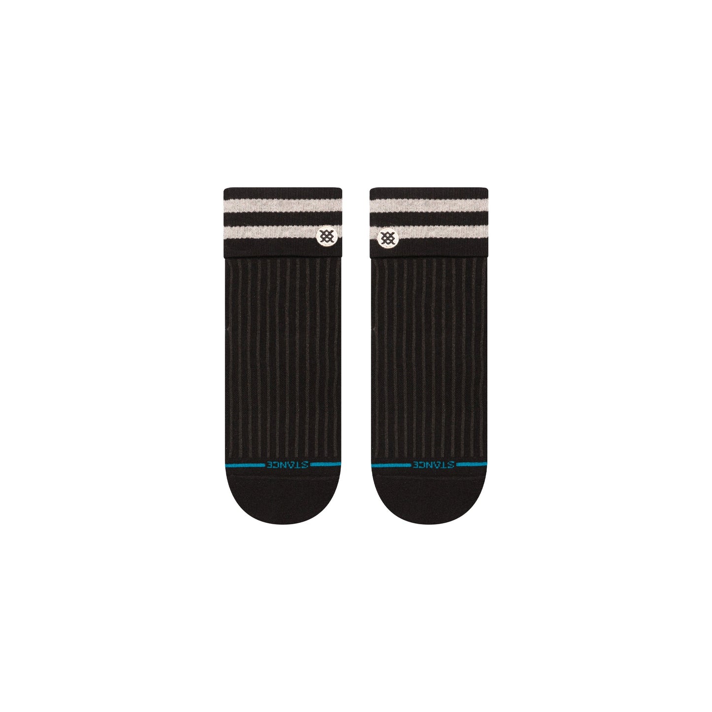 Stance Roll Cuff Quarter Sock Black