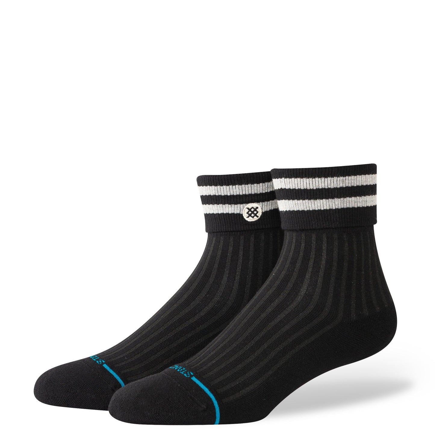 Stance Roll Cuff Quarter Sock Black