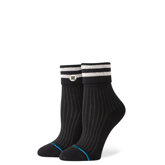 Stance Roll Cuff Quarter Sock Black