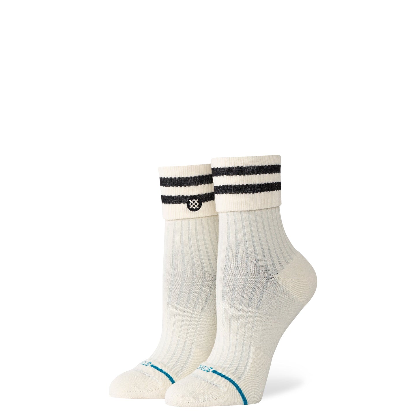 Stance Roll Cuff Quarter Sock Canvas