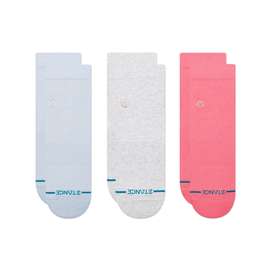 Womens Icon Quarter Sock 3 Pack Periwinkle