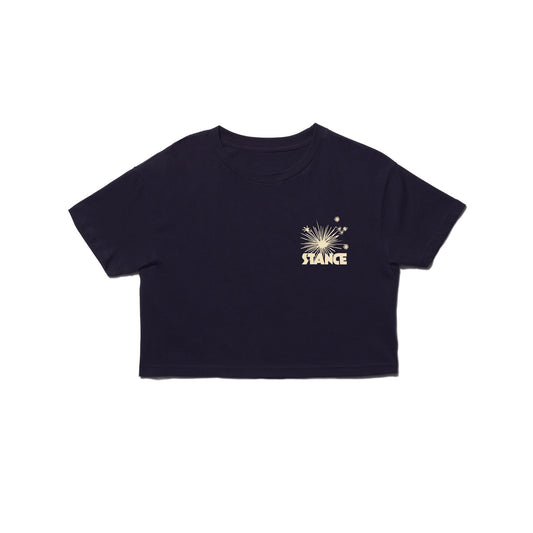 Stance Women's Sparklers Crop T-Shirt Navy