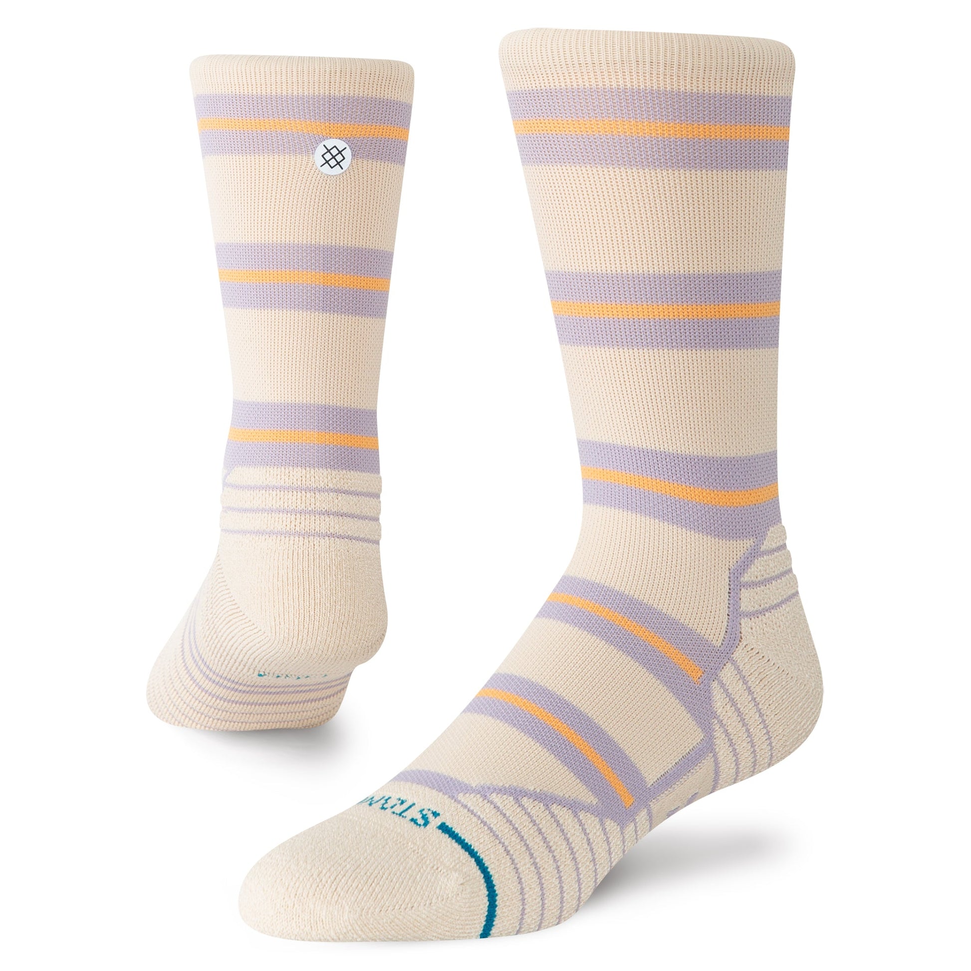 Stance Beam Stripe Mid Crew Sock Oatmeal