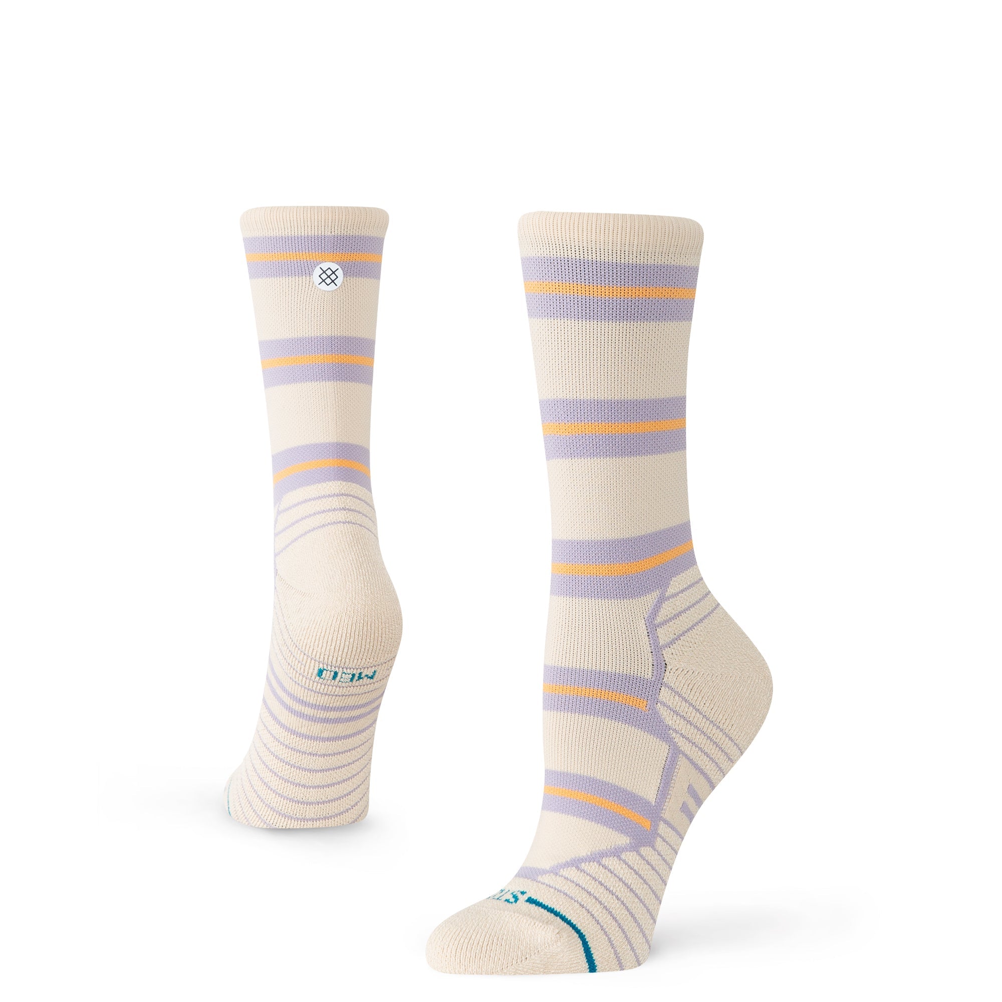 Stance Beam Stripe Mid Crew Sock Oatmeal