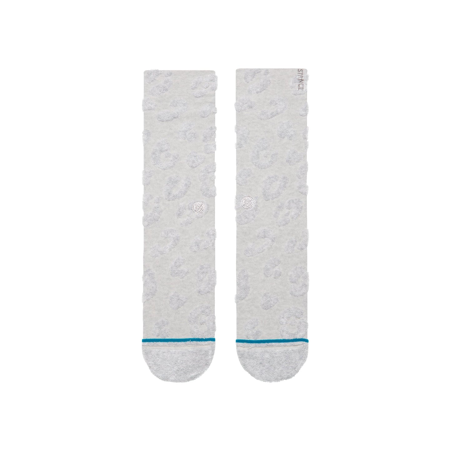 Terry Cheetah Crew Sock Heather Grey