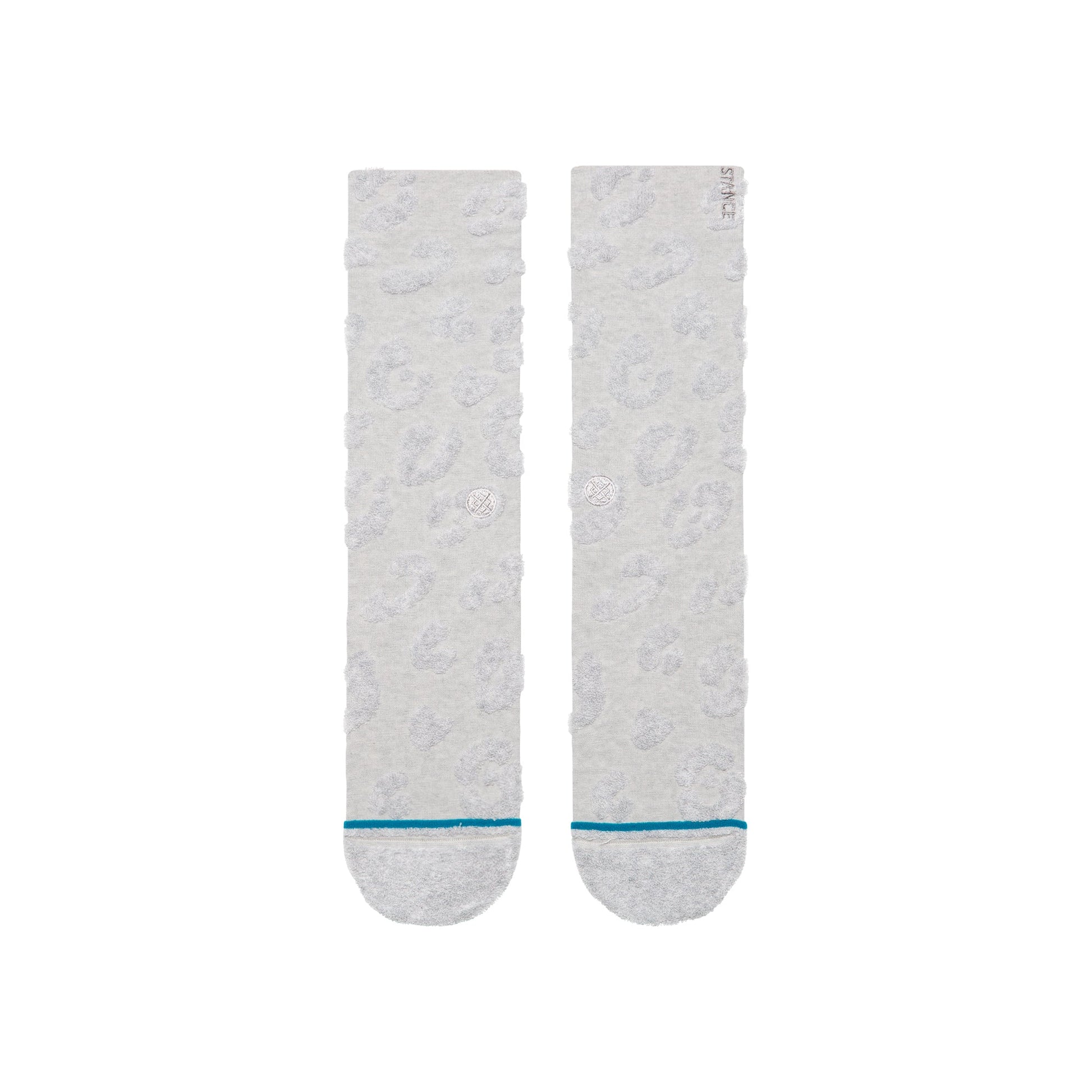 Terry Cheetah Crew Sock Heather Grey