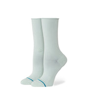 Rolled Solid Crew Sock Pale Blue