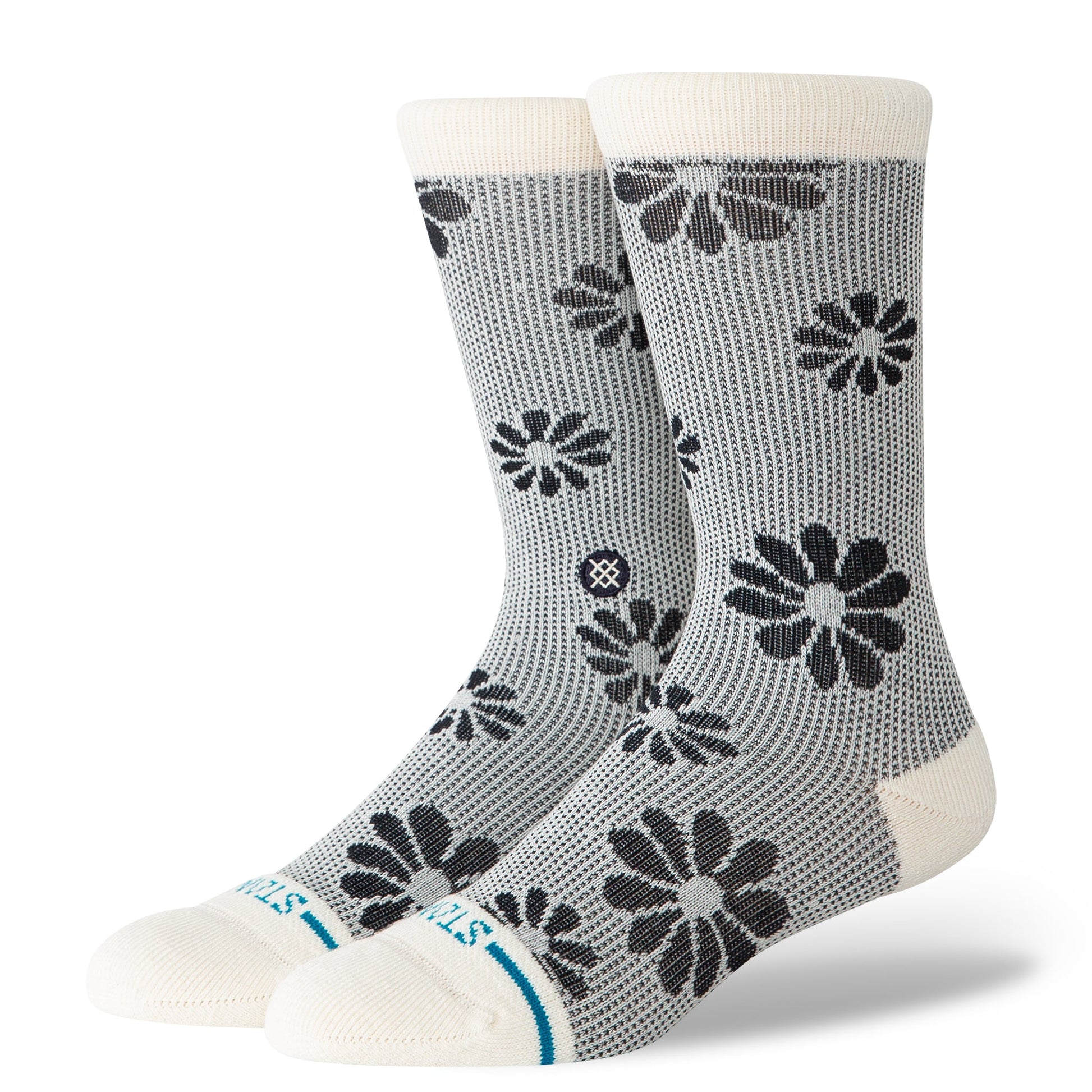 Stance Floral Stitch Crew Sock Ivory