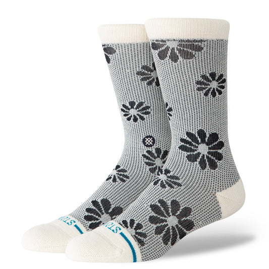 Stance Floral Stitch Crew Sock Ivory