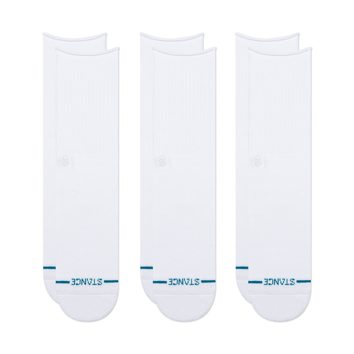 Stance | Rolled Icon Crew Sock 3 Pack White