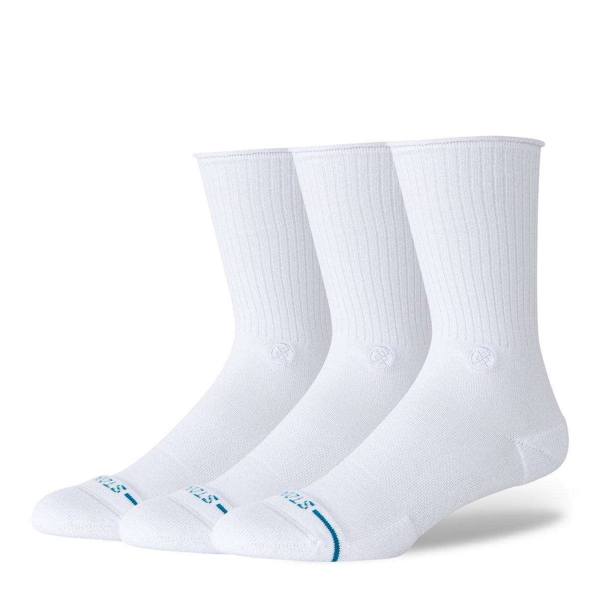 Stance | Rolled Icon Crew Sock 3 Pack White