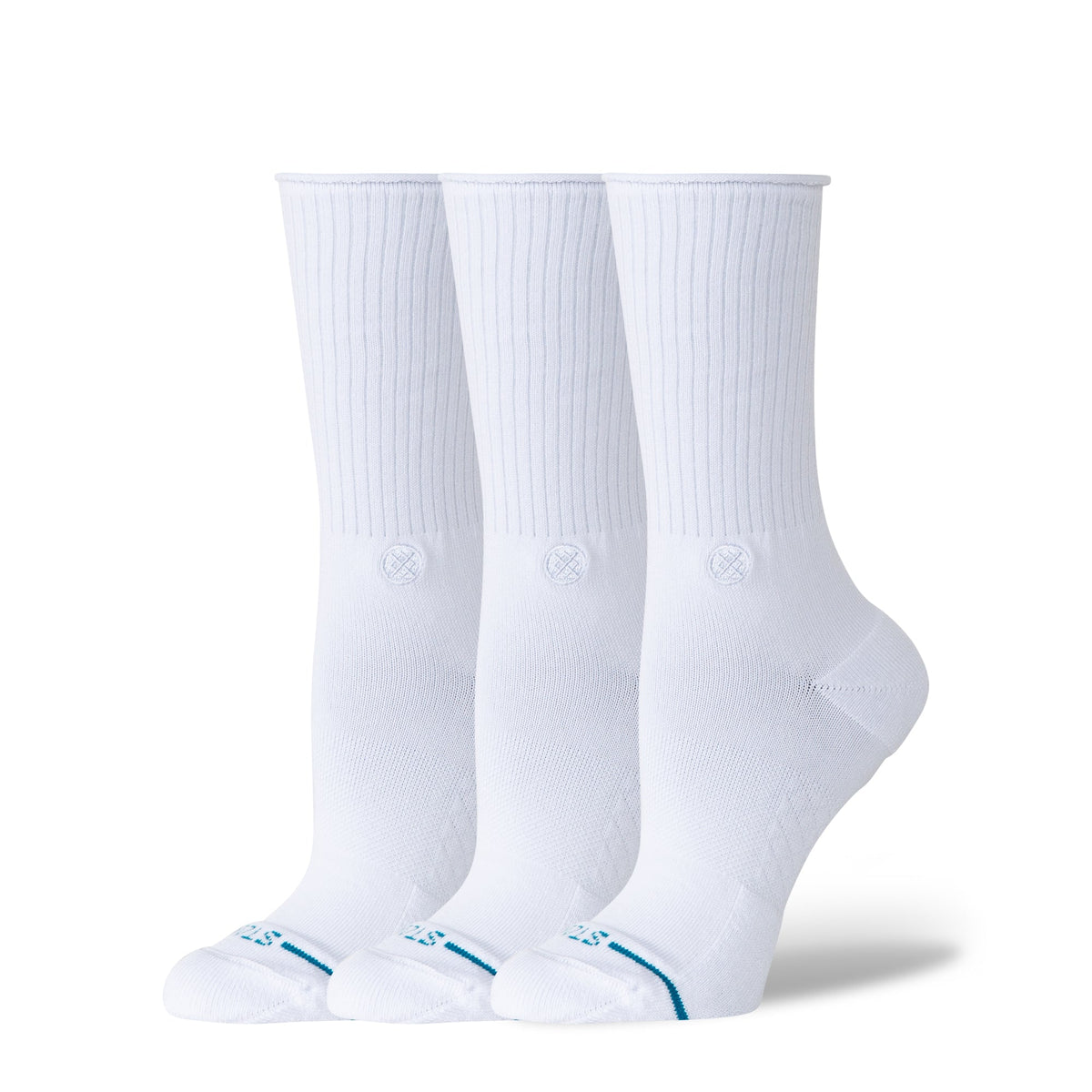 Stance | Rolled Icon Crew Sock 3 Pack White