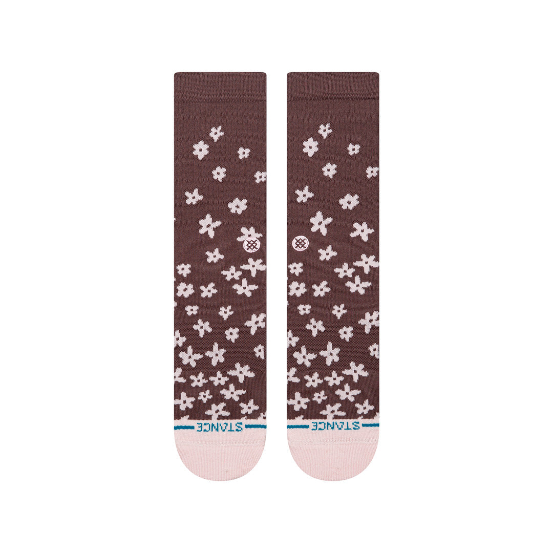 Stance Floral Dreams Crew Sock Brown
