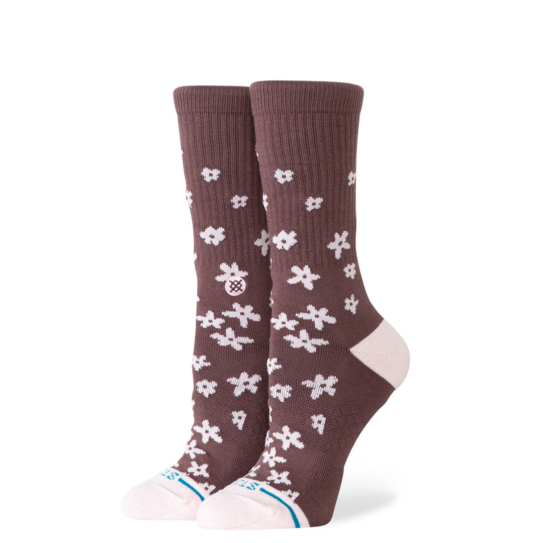Stance Floral Dreams Crew Sock Brown