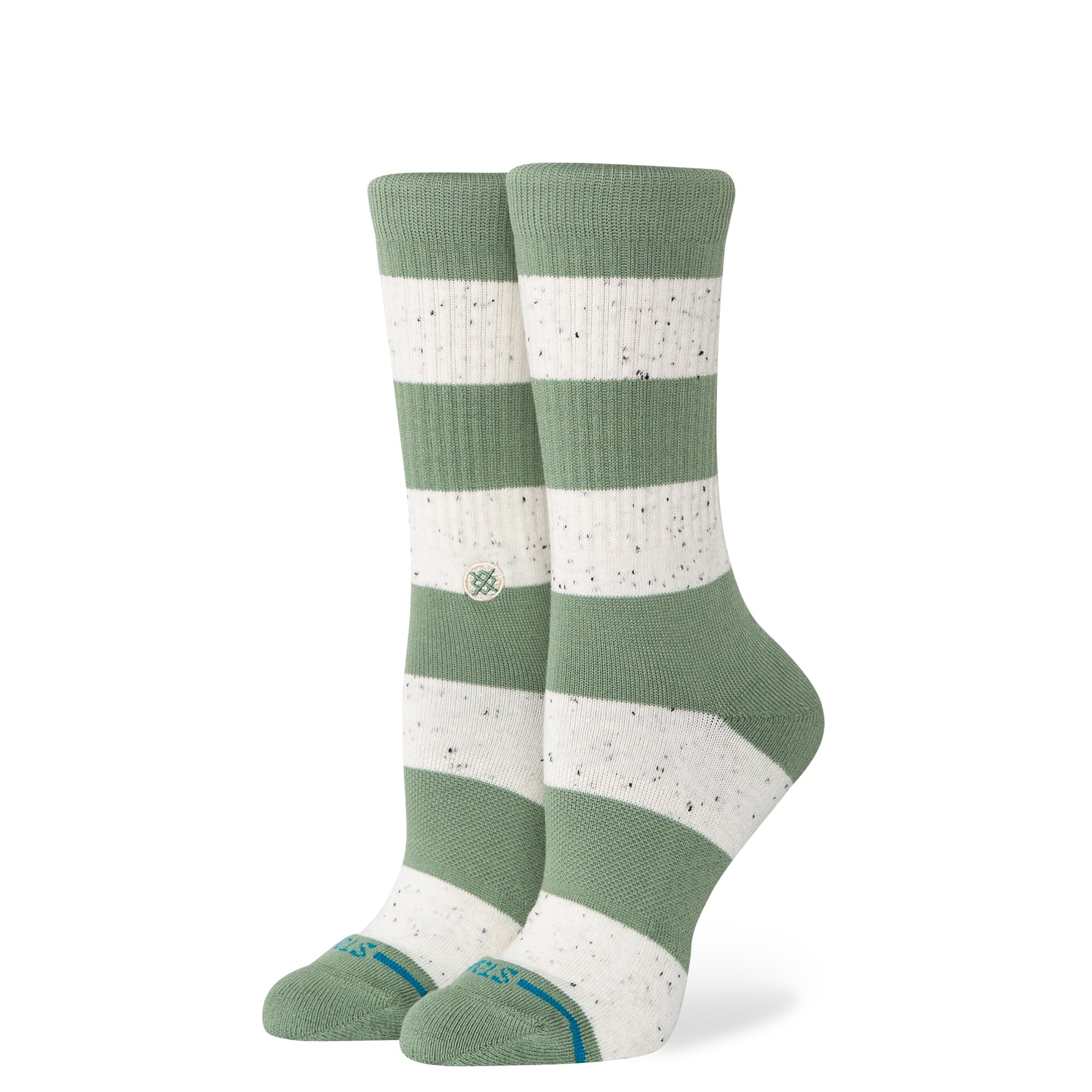 Stance Womens Nep Stripe Crew Sock Green