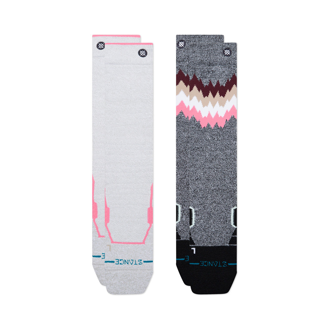 Stance | Womens 2X Mid Poly Snow Sock 2 Pack Grey