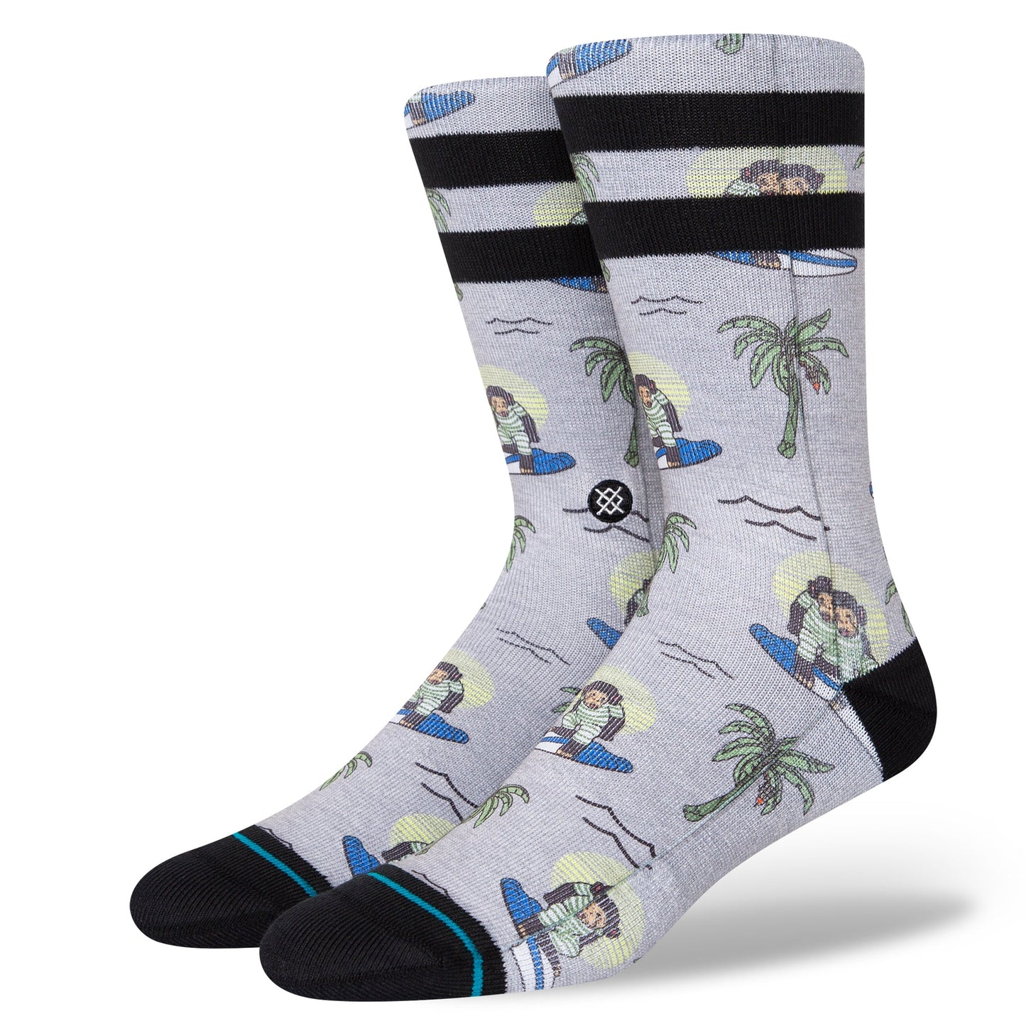 Stance Surfing Monkey Crew Sock Grey