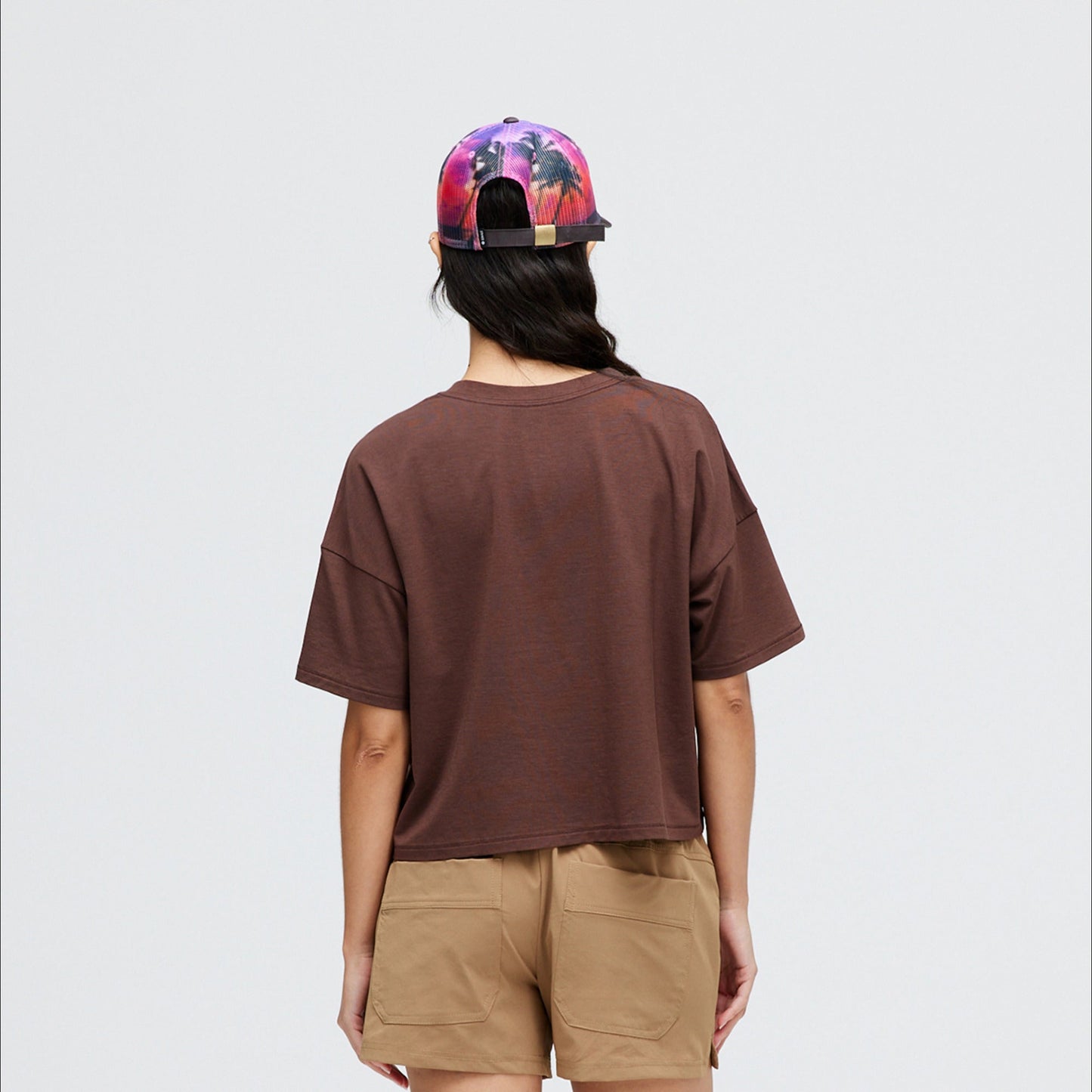 Stance Women&#39;s Lay Low Boxy T-Shirt Brown |model
