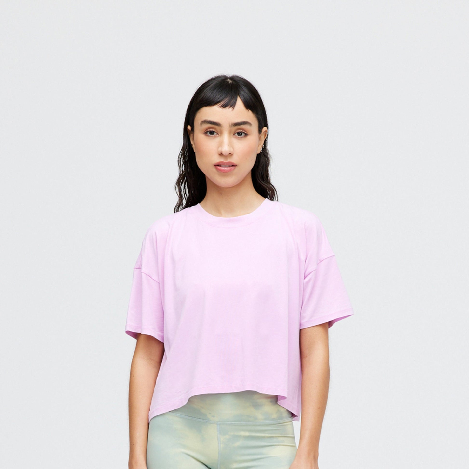 Stance Women's Lay Low Boxy T-Shirt Lilac Ice |model